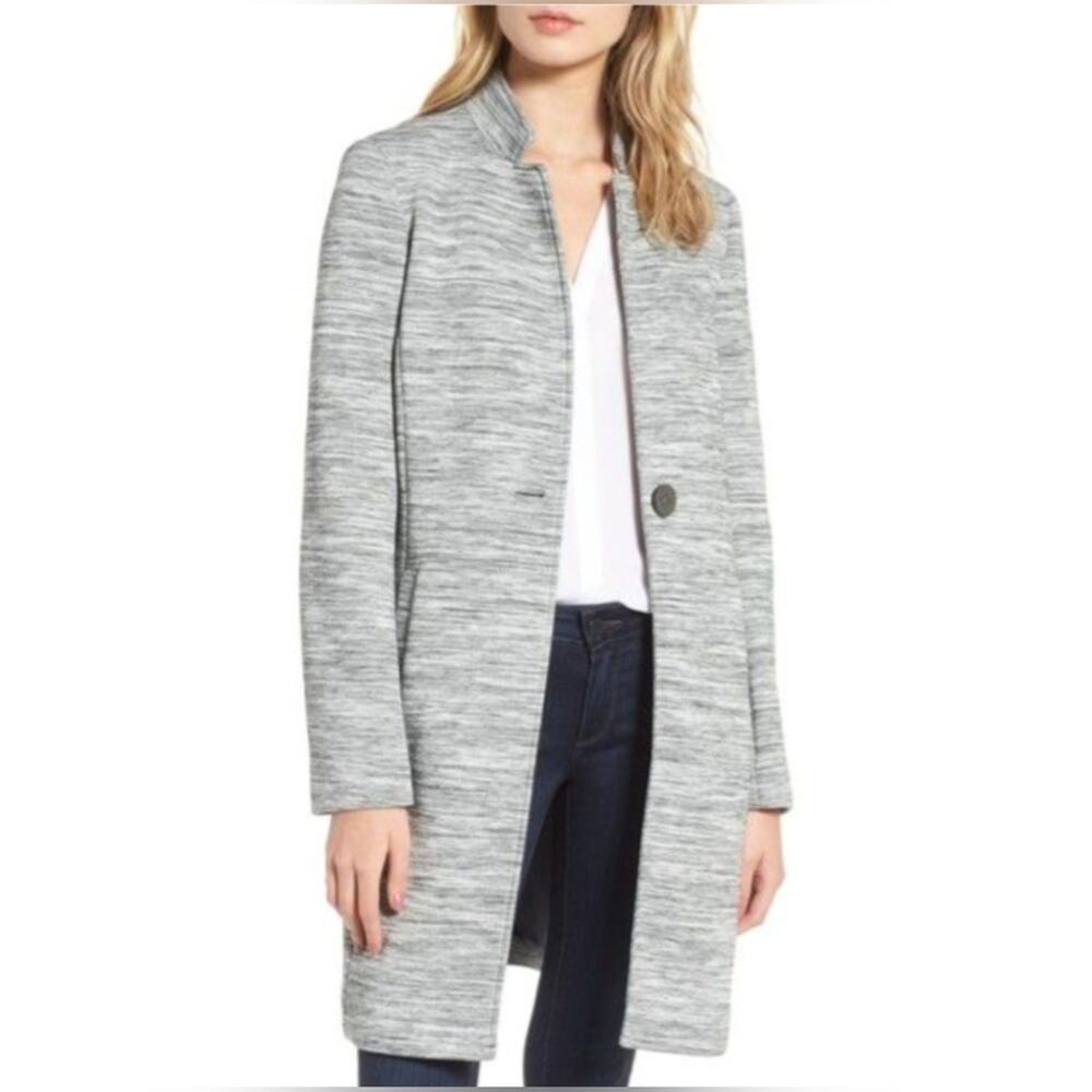 Kenneth Cole New York Marled Knit Coat Gray Black size S NWT